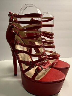 Anne Michelle 9 strap with buckle 6 inch heels with platform